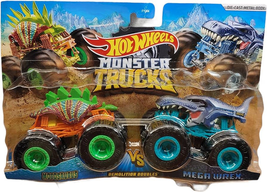 Hot Wheels Monster Trucks Demolition Doubles Motosaurus and Mega-wrex