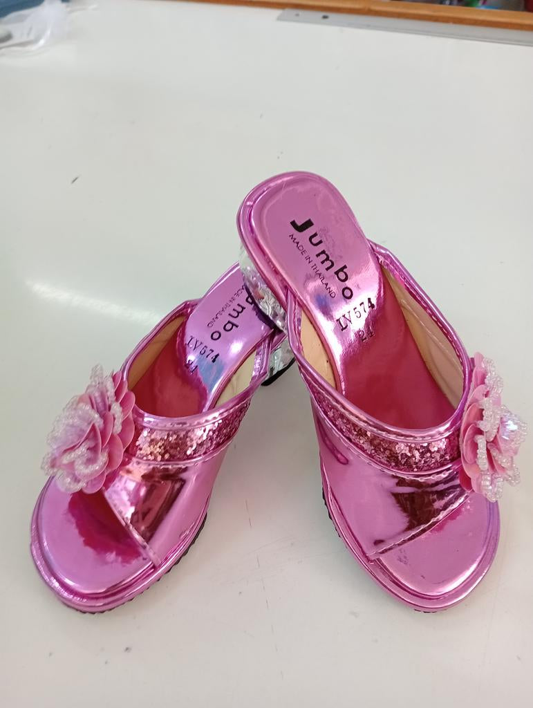 strapless open back dress Dress Up Shoes Pink LV594 – Kidzstuffonline