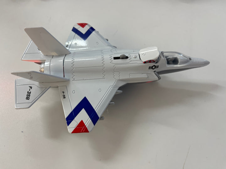 White spy jet die cast plane with lights sounds