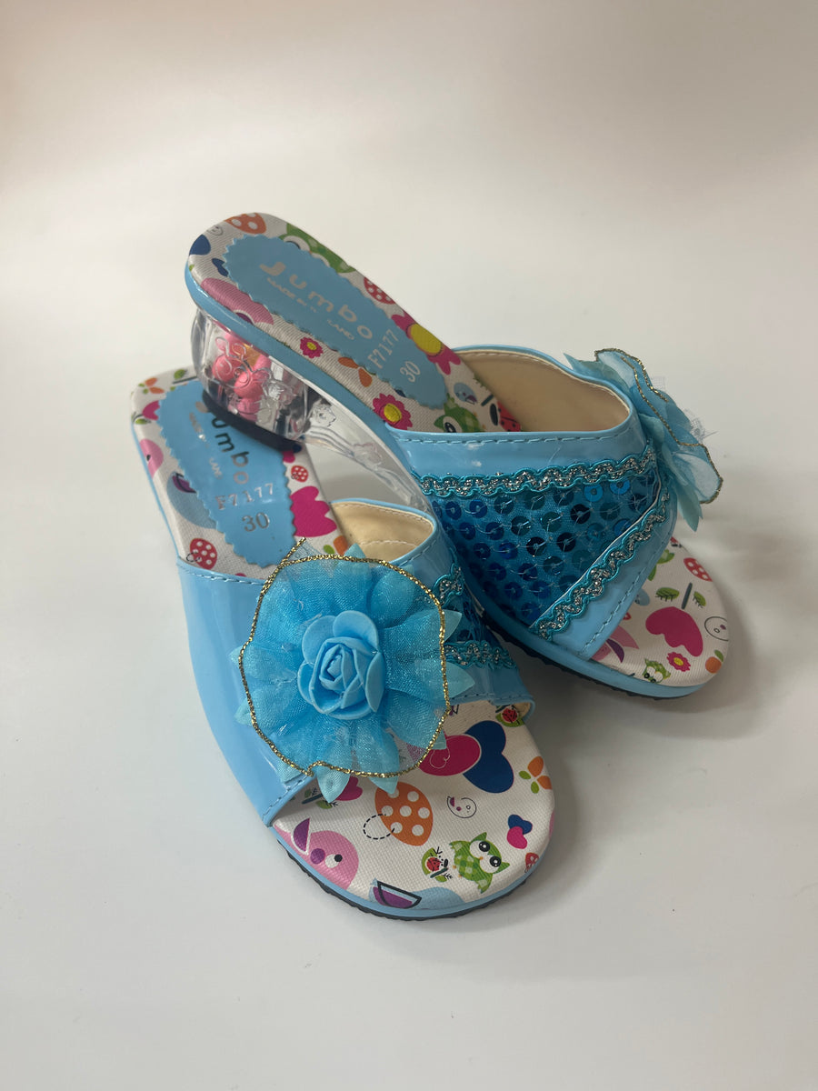 Jumbo heel shoes for girls blue
