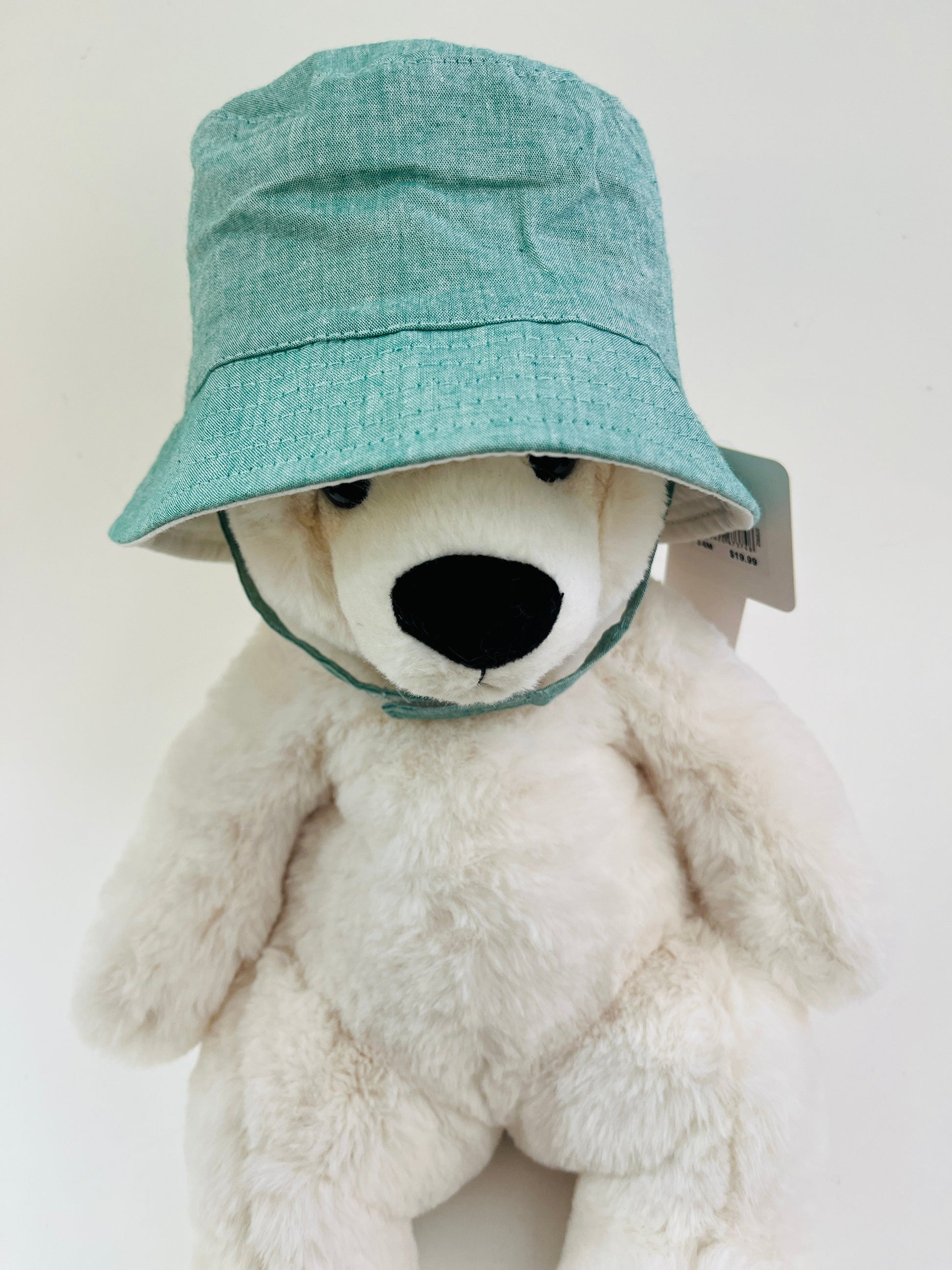 Hi Hop Chambray Reverse Green/White Denim Bucket Hat 6-12M