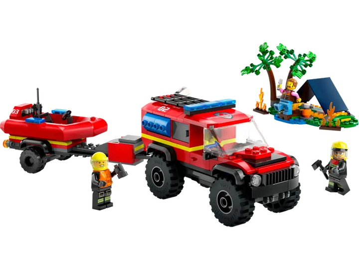 LEGO CITY 4x4 Fire Truck with Rescue Boat 60412