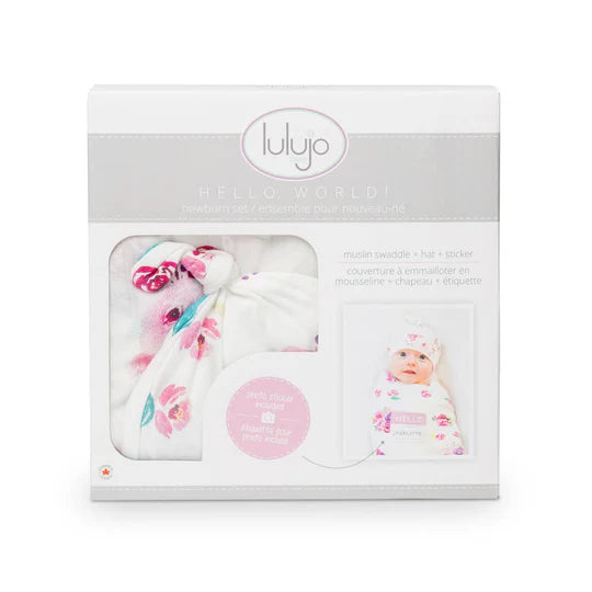 Lulujo Hello World Newborn Set - Posies