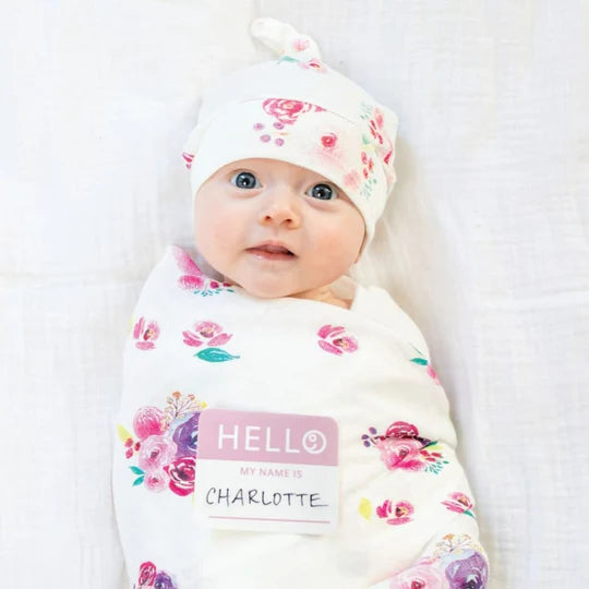 Lulujo Hello World Newborn Set - Posies