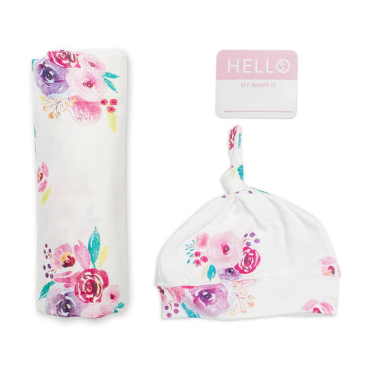 Lulujo Hello World Newborn Set - Posies