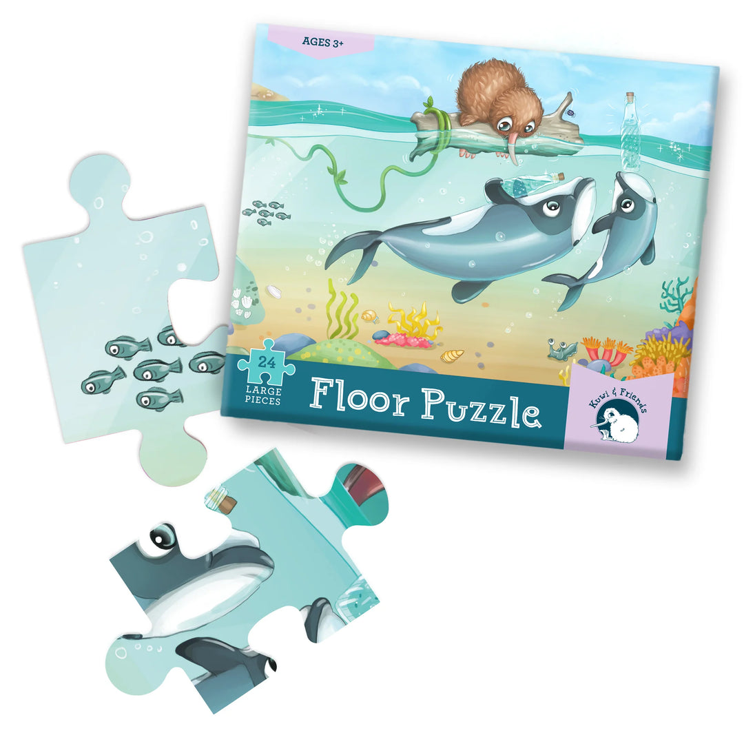 Māui Dolphin Mischief Floor Puzzle - 24 Large Pieces