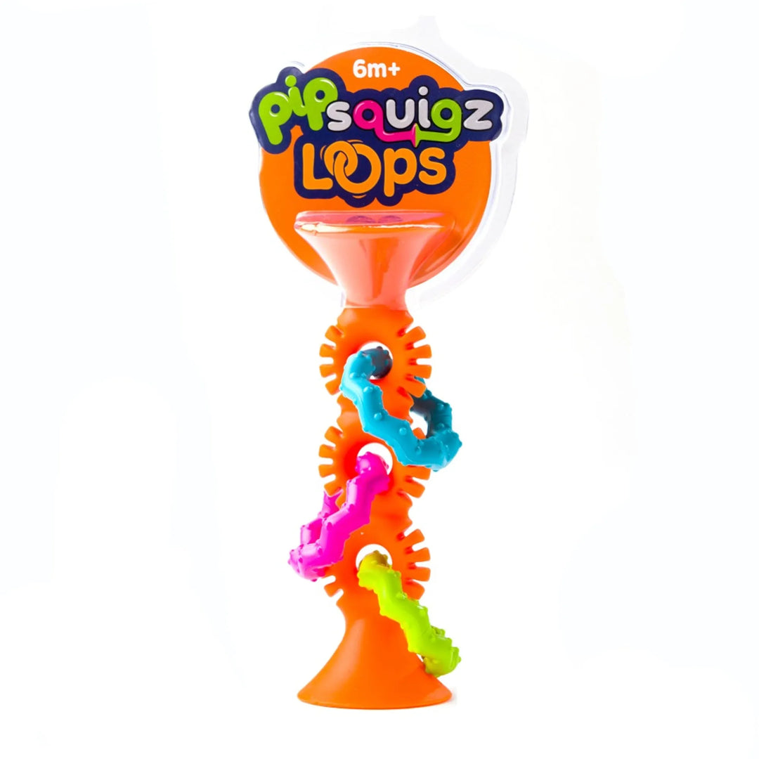 Pipsquigz Loops Orange rattle and teether