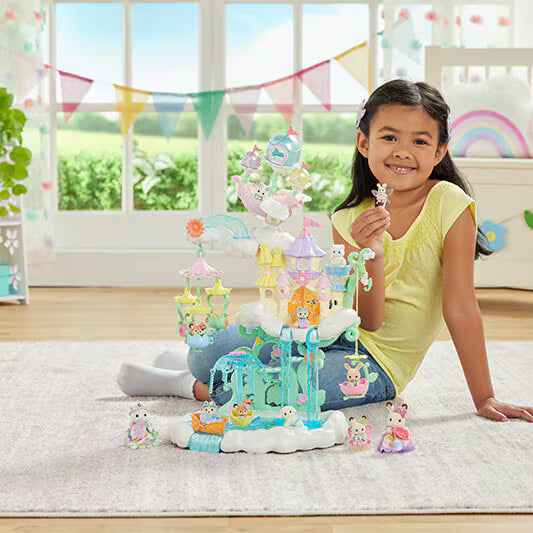 Skytop Fairy Castle Sylvanian Families child playing