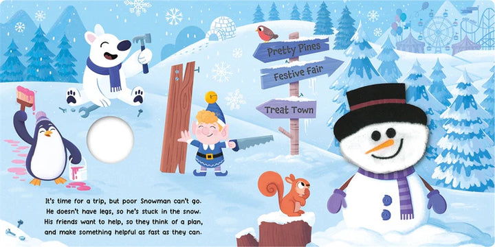 Snowmans Chilly Adventure Finger puppet Book illustration