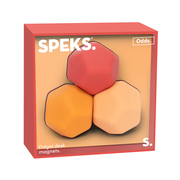 Speks soft silicone fidget magnets Orange 3pk