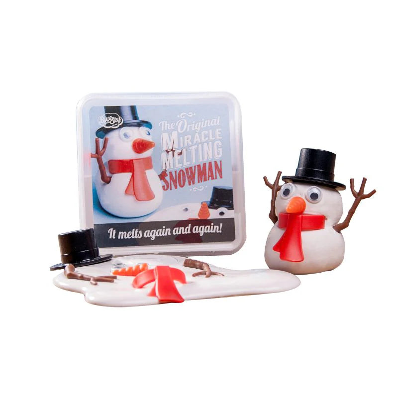 Miracle Melting Snowman toy with packaging on a white background