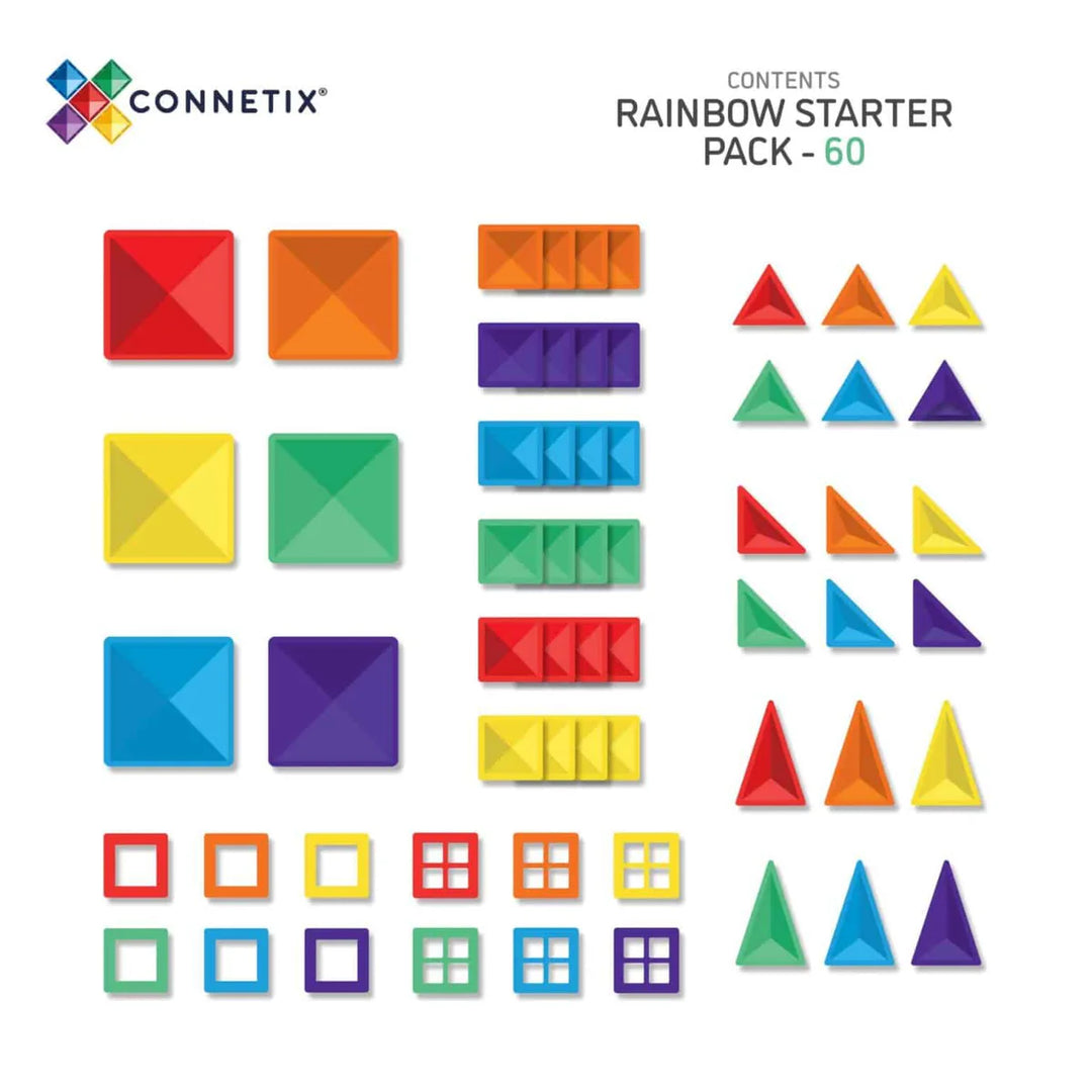 Connetix Magnetic Tiles Rainbow starter set