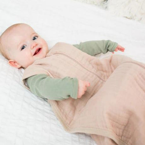 Muslin Sleep sack 1.0Tog Lulujo 0-6 months sand