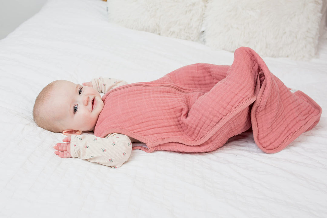 Muslin Sleep sack 1.0Tog Lulujo 0-6 months rose
