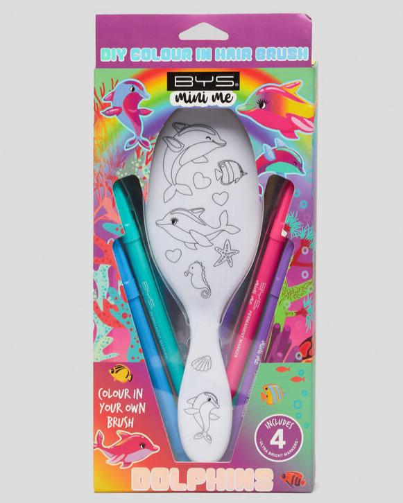Colour in Hair Brush Dolphins – Kidzstuffonline