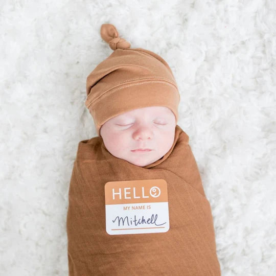 Lulujo Hello World Newborn Set - Tan
