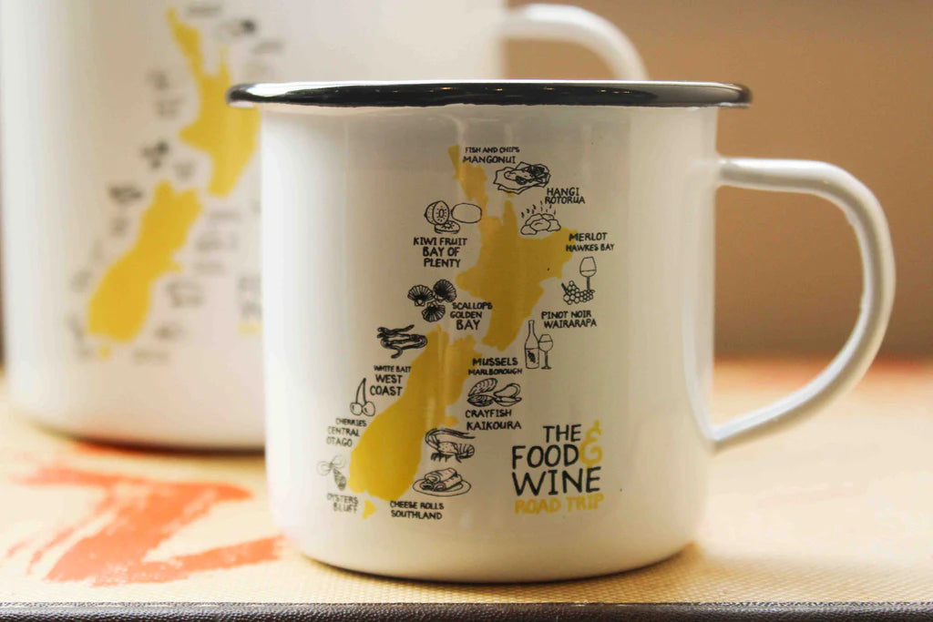 Moana Road Food and Wine Enamel Mug