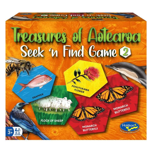 Treasures of Aotearoa Seek n' Find game (front)