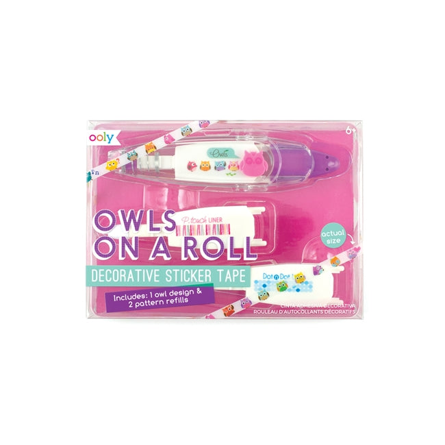 kidz-stuff-online - On A Roll Decorative Sticker Tape - Owls