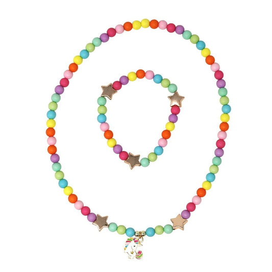 Pink Poppy Little Unicorn Necklace & Bracelet Set