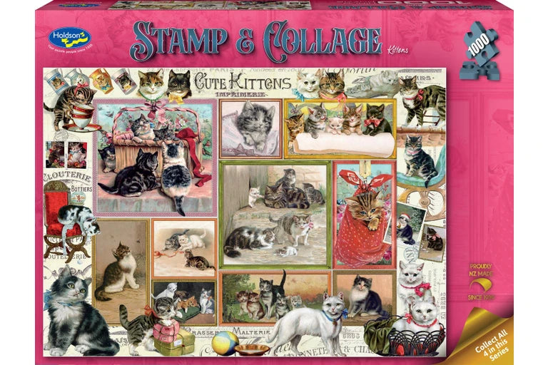 1000 Piece Puzzle Stamp and Collage - Kittens