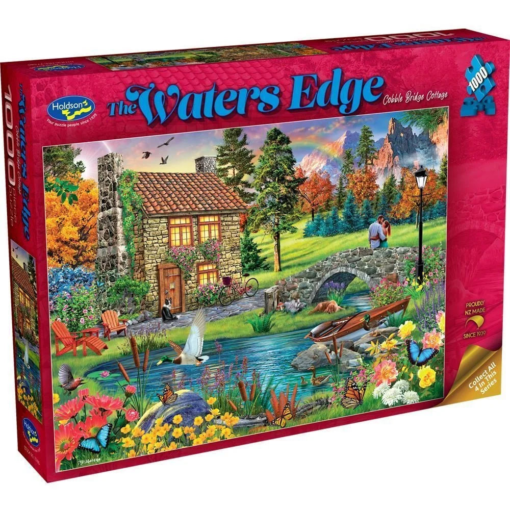 1000 Piece Puzzle The Waters Edge - Cobble Bridge Cottage