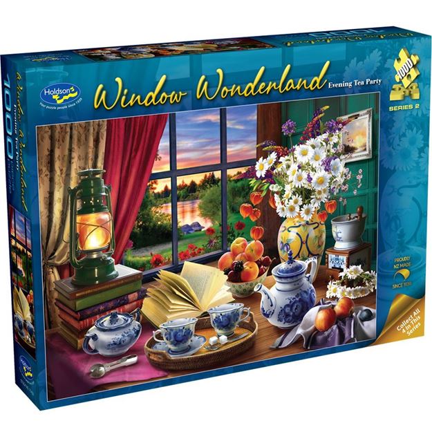 1000 Piece Puzzle Window Wonderland - Evening Tea party