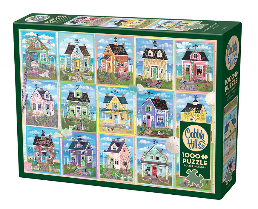 1000 Piece Puzzle Cobble Seaside Cottages - Cobble Hill