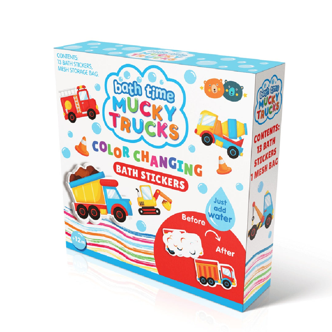 Colour Changing Bath Time Stickers Mucky Trucks