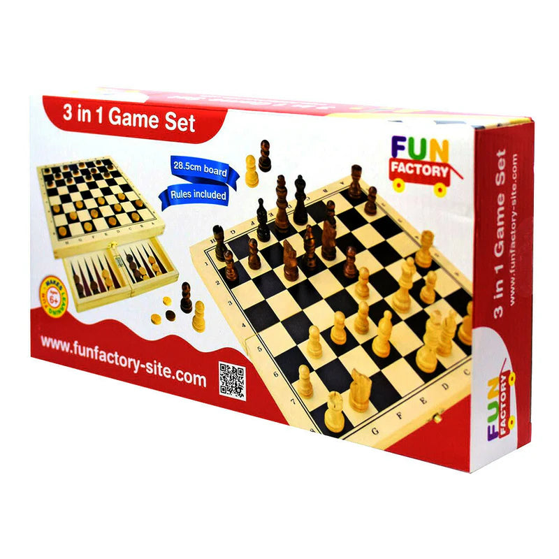 3 in 1 Board Game wooden