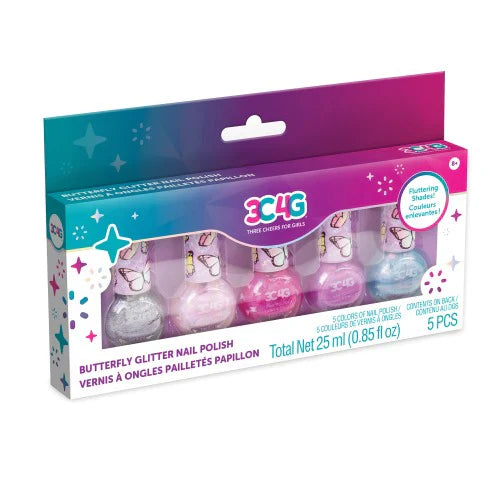3C4G Butterfly Glitter Nail Polish