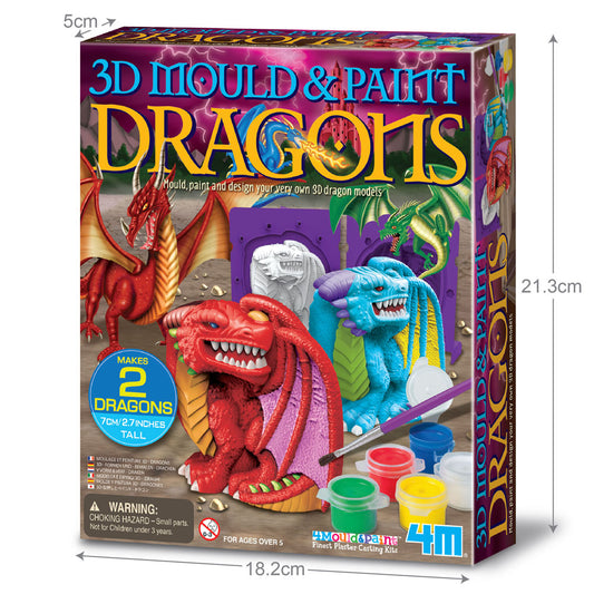 3D Mould & Paint Dragons Set