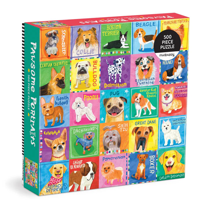 500 Piece puzzle Pawsome Portraits - Mudpuppy