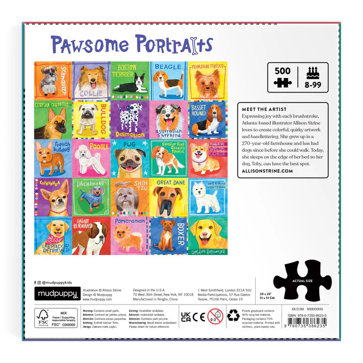 500 piece puzzle pawsome portriats