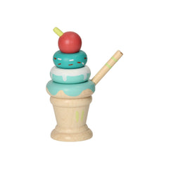 Wooden Ice Cream Stacking Toy Blue