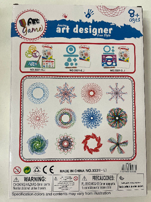 Box of Art Game Art Designer craft set with colorful designs on a white background