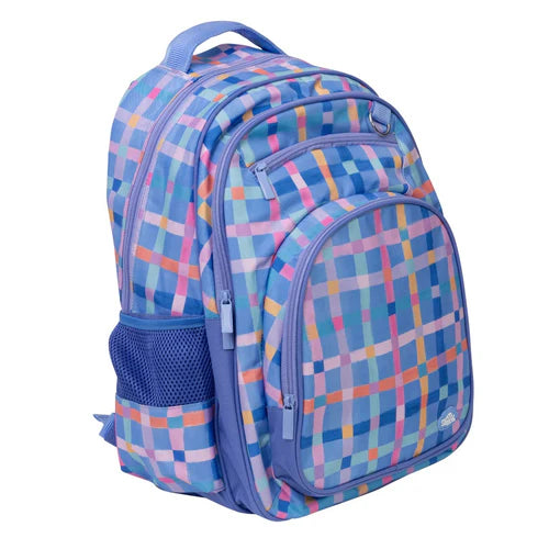 Backpack – Pastel Plaid School Bag Spencil Big Kids side view