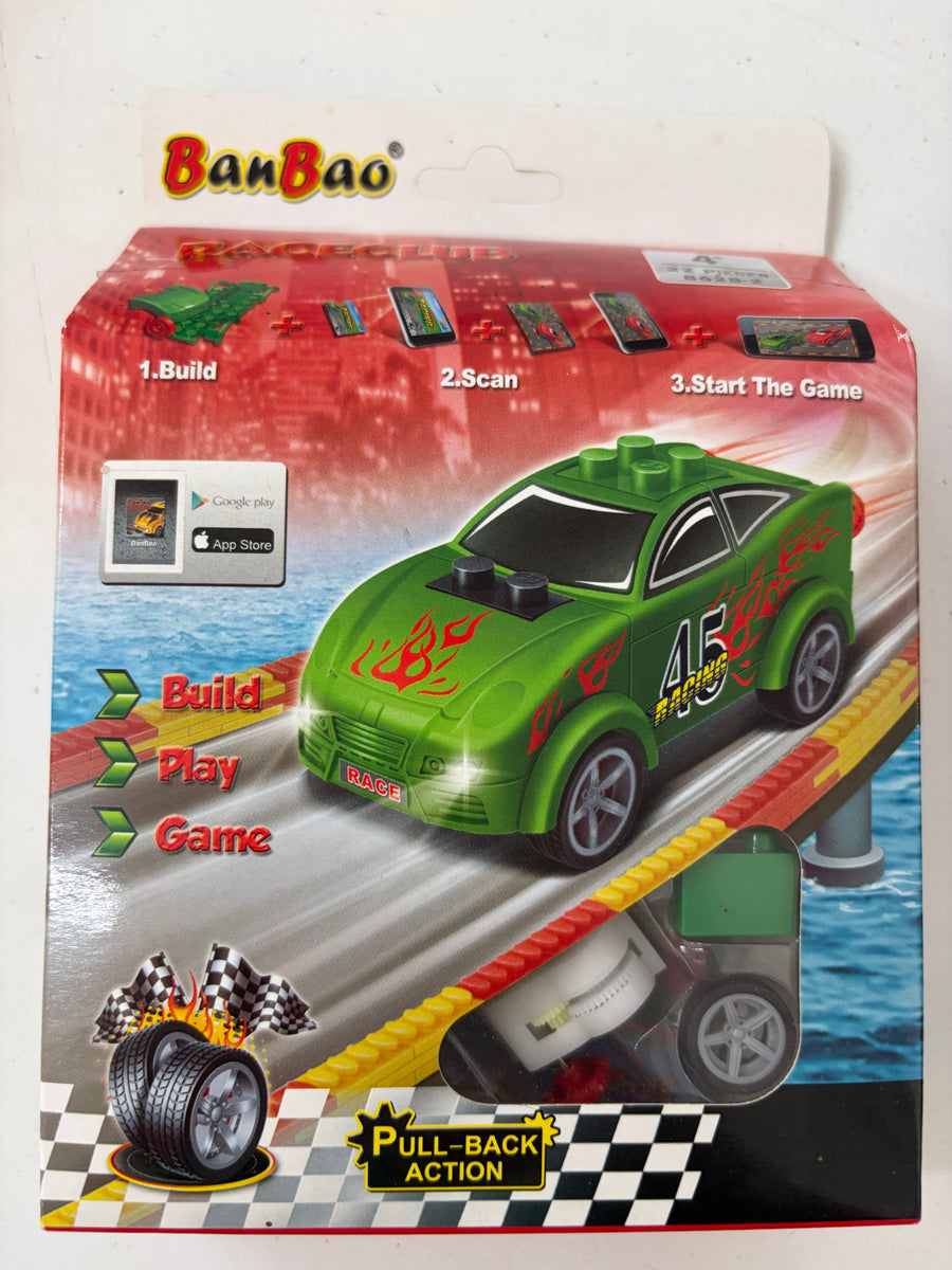 Banbao building block race car green