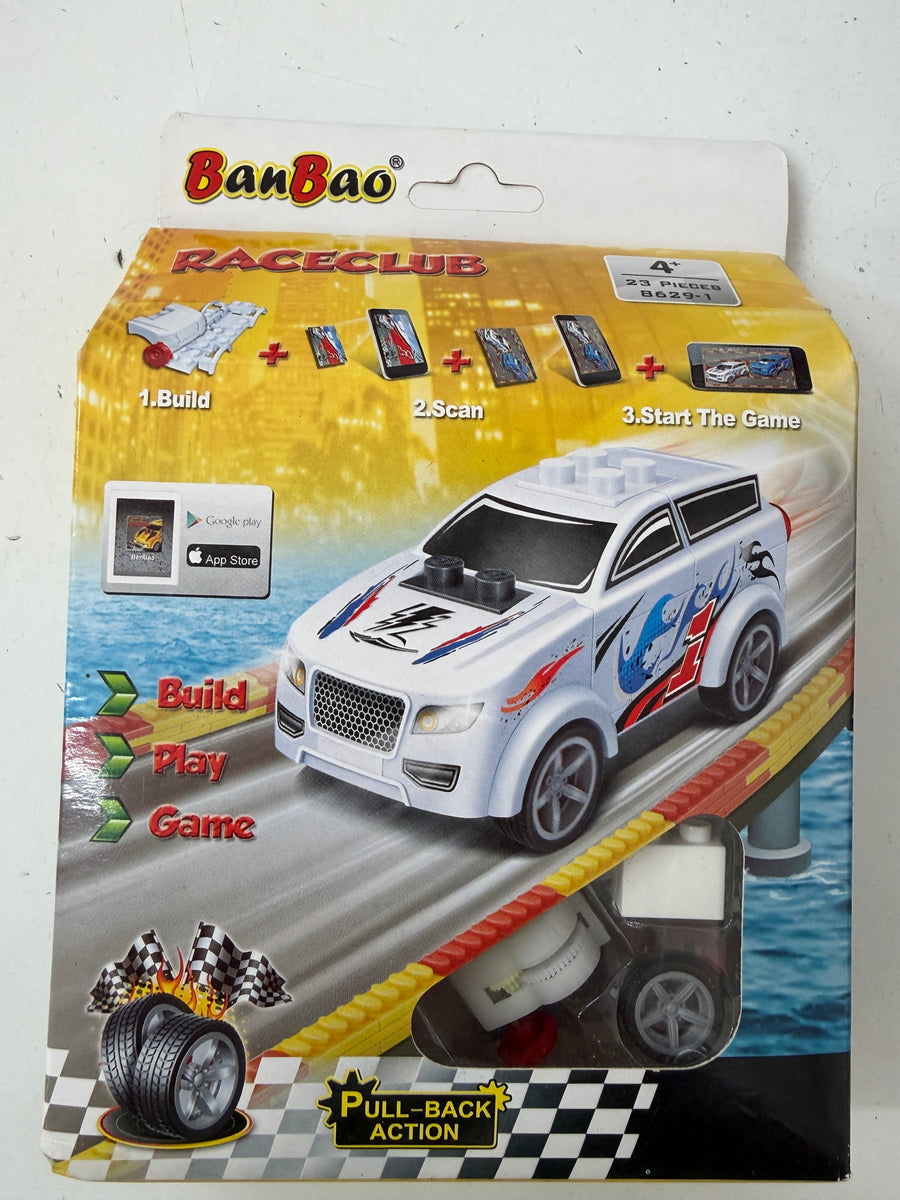 Banbao building block race car white 