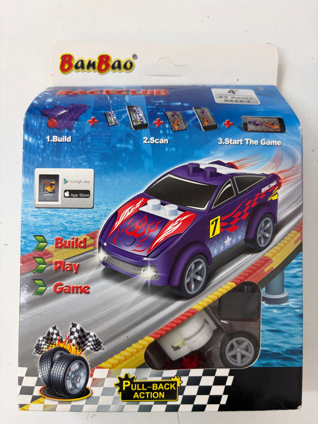 Banbao building block race car purple