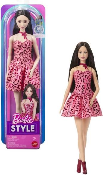 Barbie Doll Fashionista Pink Leopard Dress