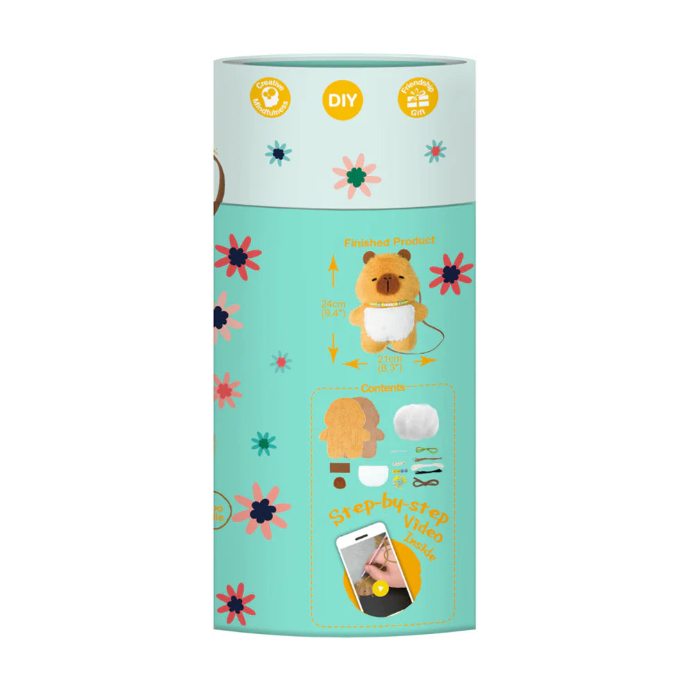 Product packaging with cartoon bear design and step-by-step guide on a light blue background