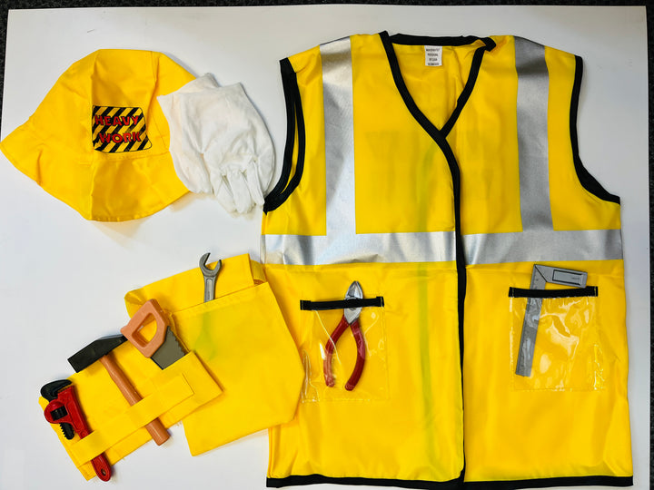 Children's construction vest set dress up