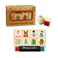 Christmas Wooden Stamp Set 8pc