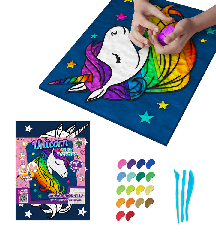 Clay Paint By Number Kit Unicorn - Splash Planet