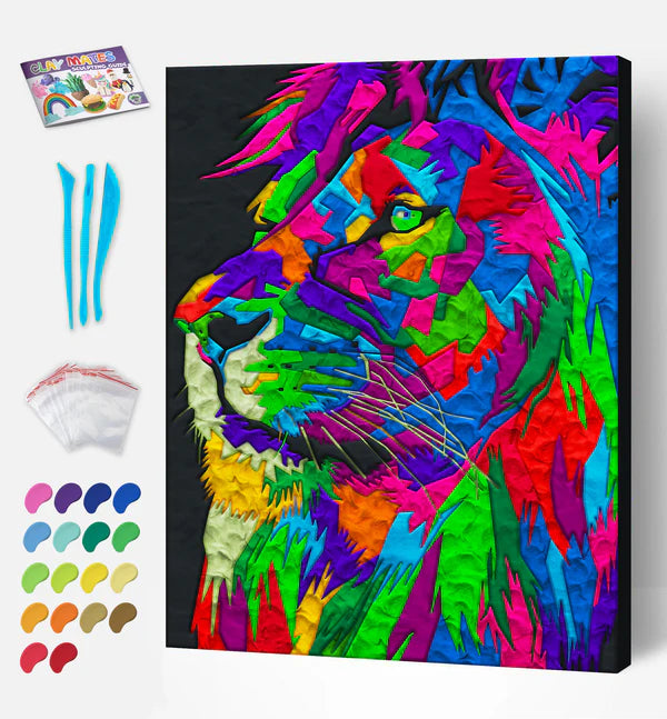 Clay Paint By Number Kit lion - Splash Planet