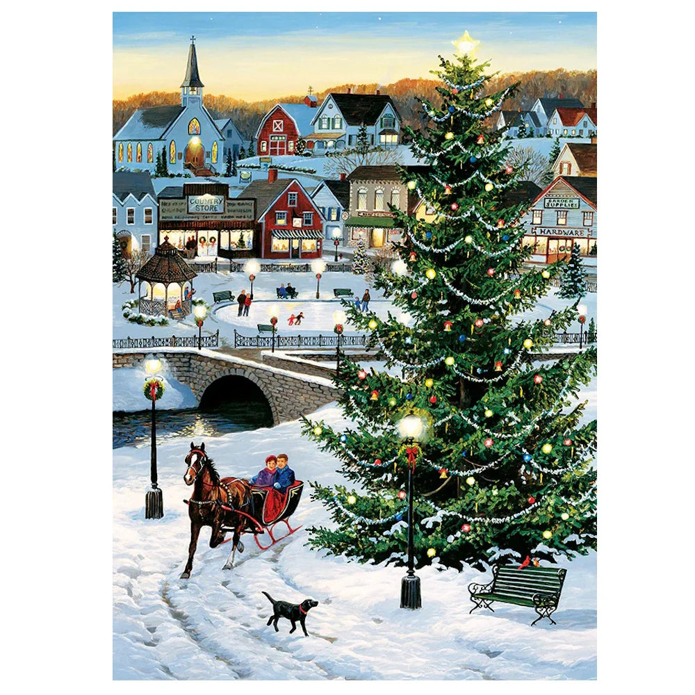 Cobble Hill Village Tree 1000 Piece Puzzle