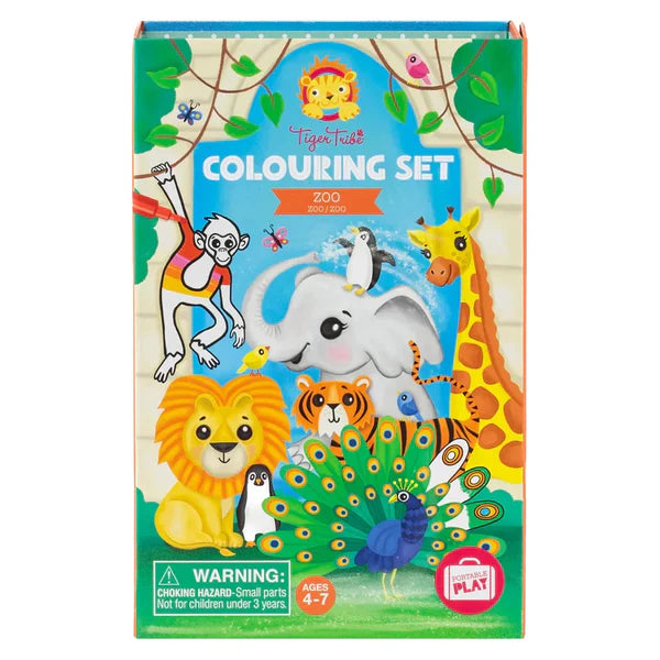 Tiger Tribe Colouring Set in a box - Zoo