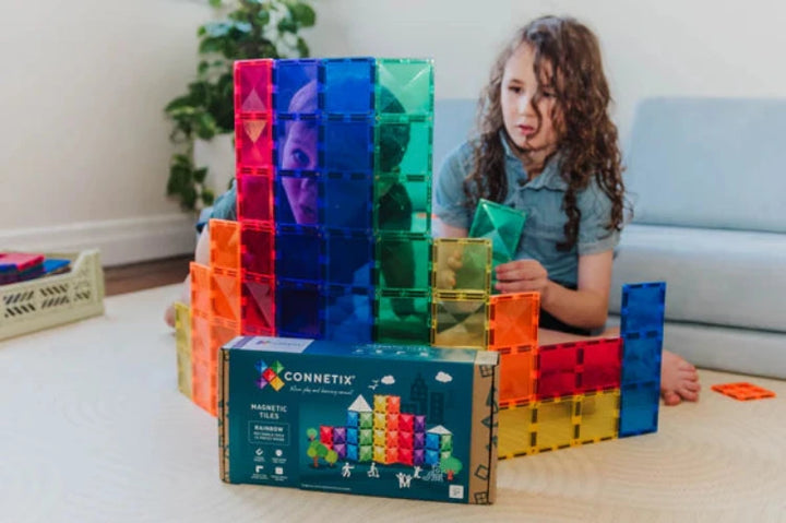 Connetix magnetic tiles Rainbow Rectangle 18 piece