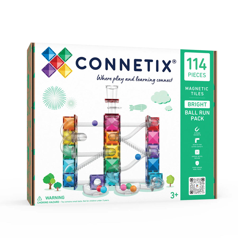 Connetix Magnetic Tiles Bright Ball Run Pack 114 pieces
